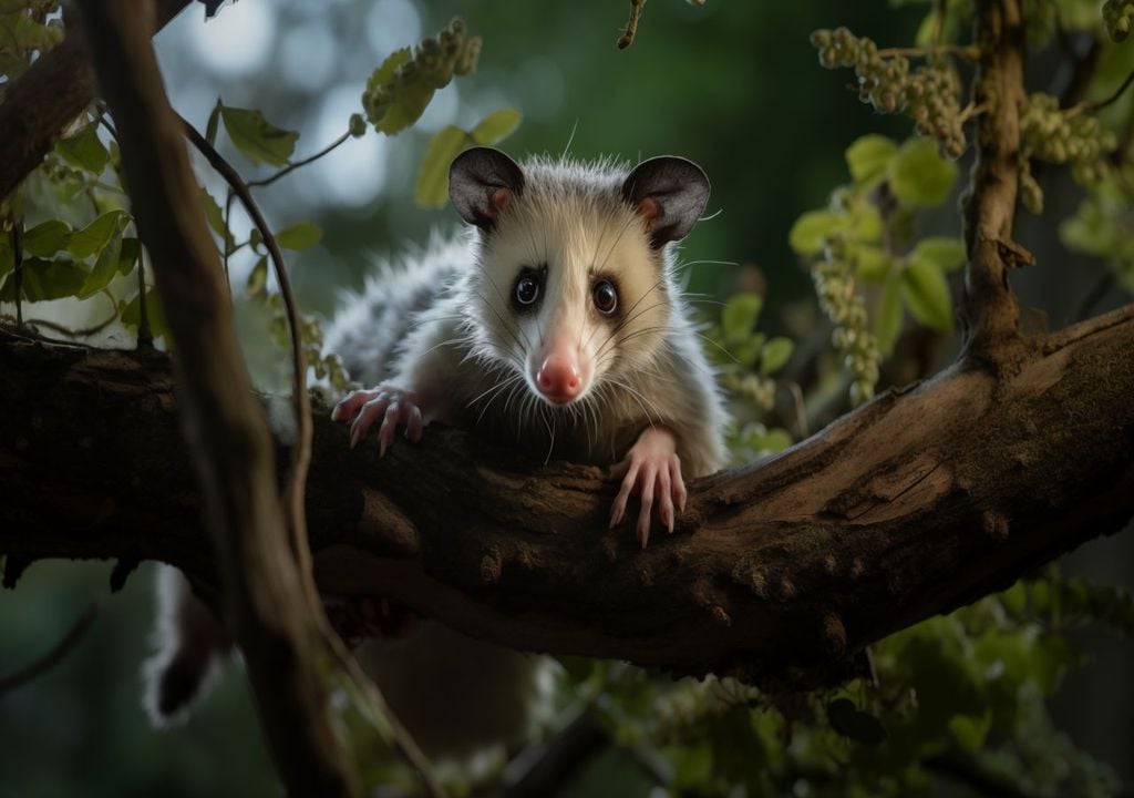 Une opossum dans l'arbre. Apparemment, le Covid-19 se propage désormais à l'état sauvage.