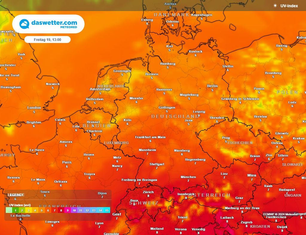 uv index, deutschland, sonnenbrand