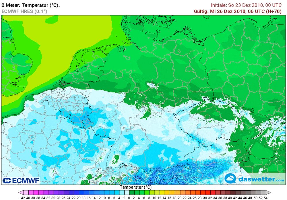 Regional frostiger Weihnachtsmorgen