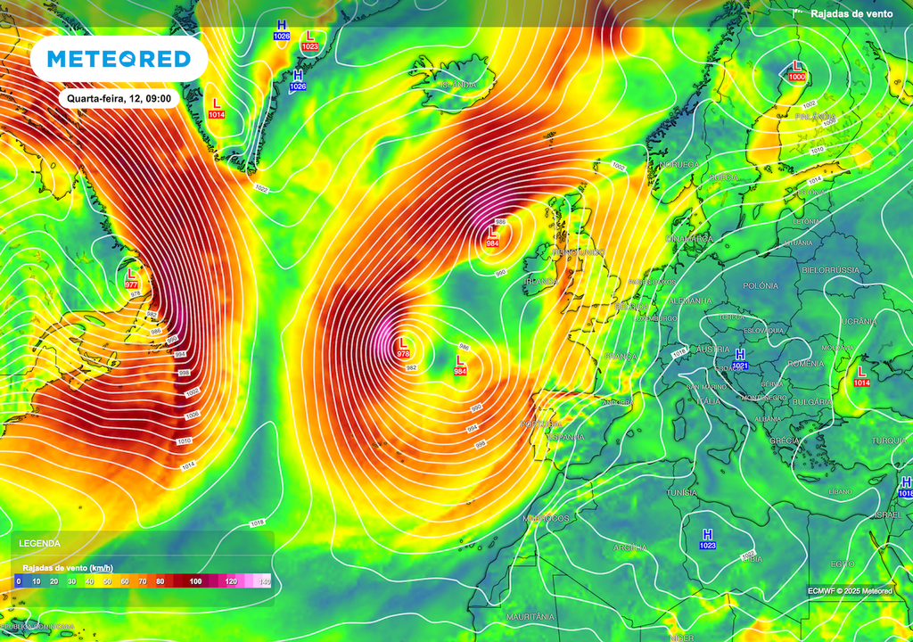 Sucessão de frentes na próxima semana. Sucessão de frentes na próxima semana.