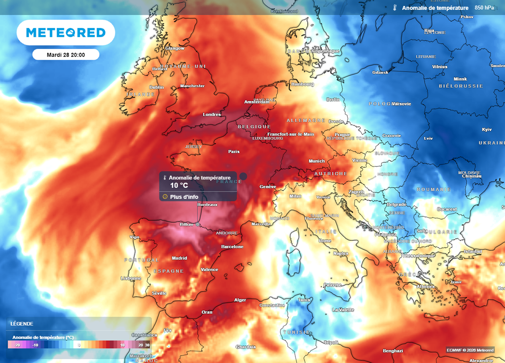 L'air très chaud remontera sur la France dès la journée du mardi 28 juillet L'air très chaud remontera sur la France dès la journée du mardi 28 juillet