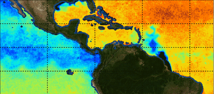 Datos de salinidad y el movimiento de agua dulce desde el Amazonas