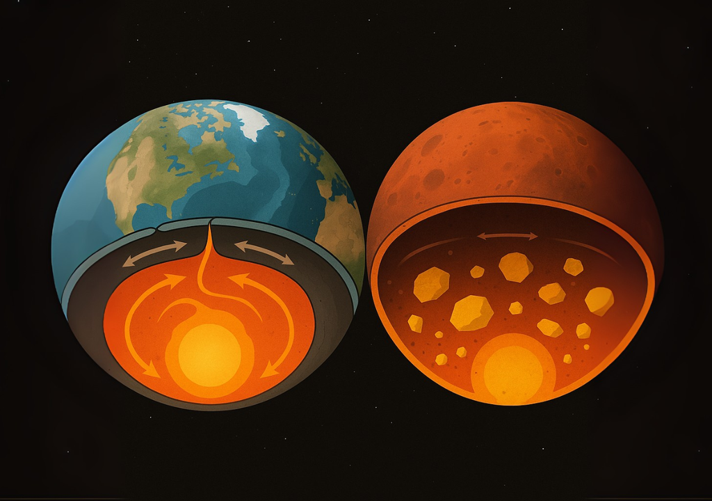 Comparación entre la Tierra y Marte Comparación entre la Tierra y Marte
