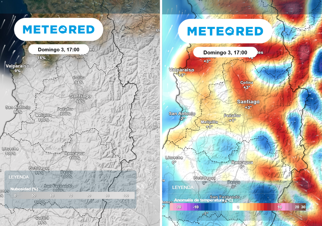 Mayor nubosidad y temperaturas oto��ales regresan el domingo a Santiago, tras el repunte.