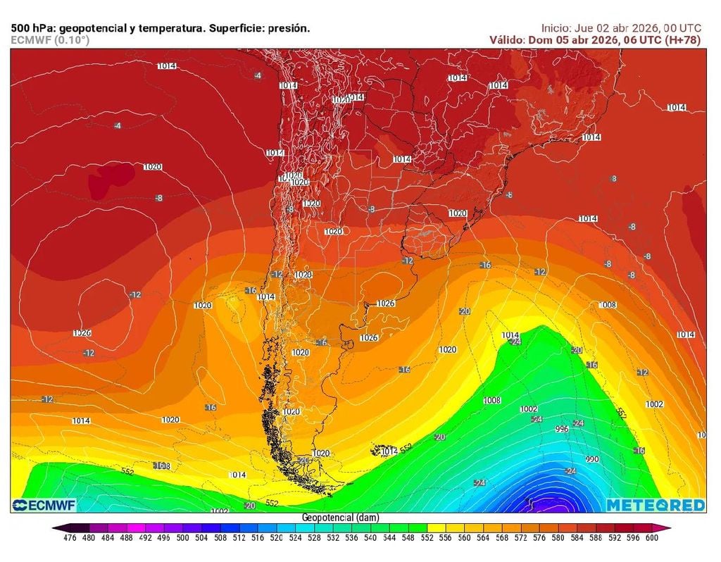 Una baja segregada se movera por el centro sur permitiendo que las temperaturas bajen con fuerza en Santiago este domingo.