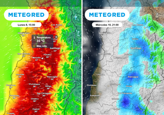De 35 °C a chubascos en horas: nueva baja segregada dejará lluvias en la Región Metropolitana la próxima semana