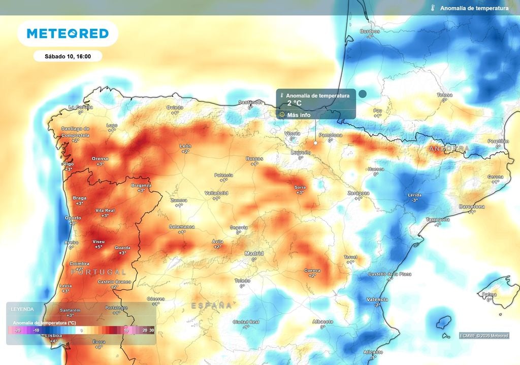 Con este ascenso, las temperaturas estarán prácticamente en los valores que corresponden con la media habitual de la época.