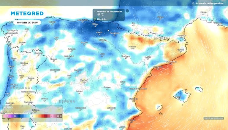 De 6 a 8 &ordm;C menos: ma&ntilde;ana la Comunidad Valenciana y Navarra tendr&aacute;n un baj&oacute;n de temperaturas