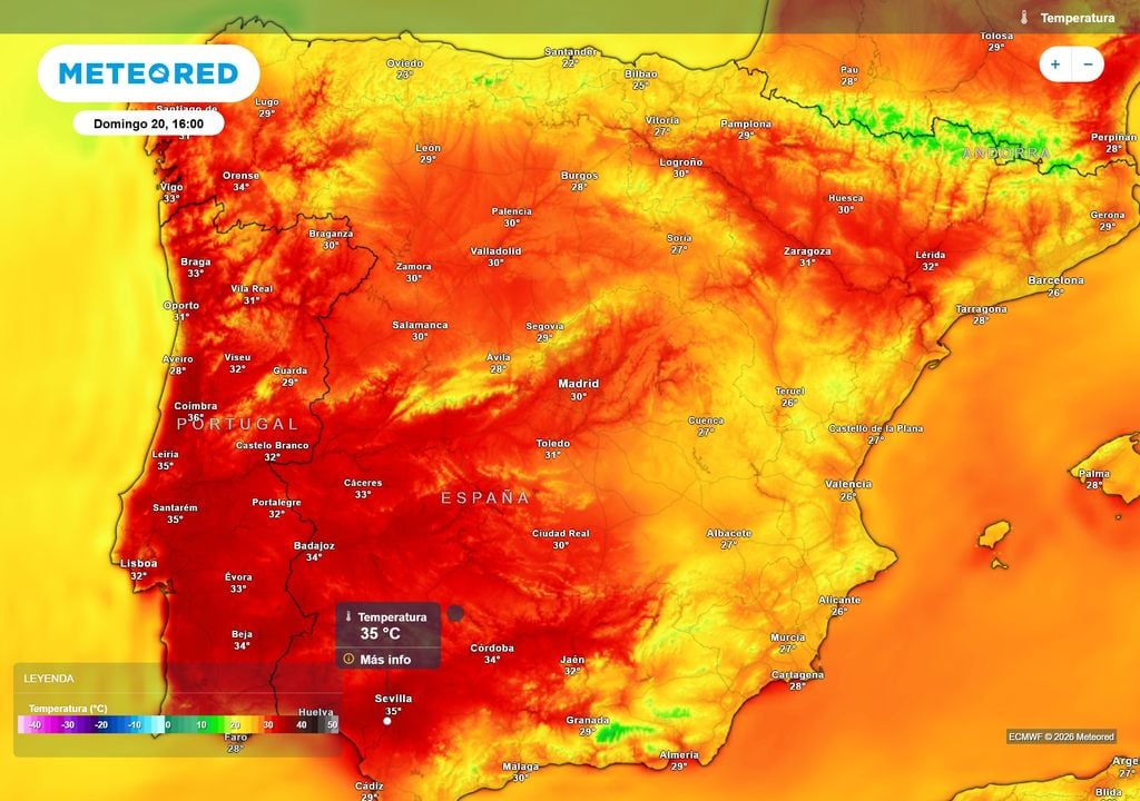 El domingo será la jornada más cálida, con un nuevo ascenso.