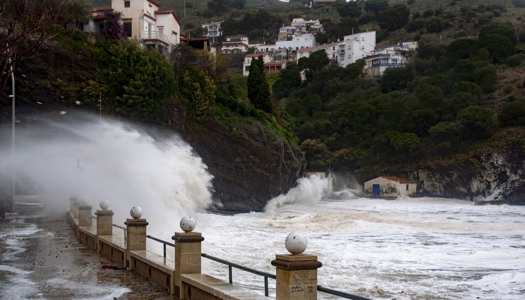 Imágenes de la borrasca Gloria de 2020 en la Costa Brava, Cataluña, España.