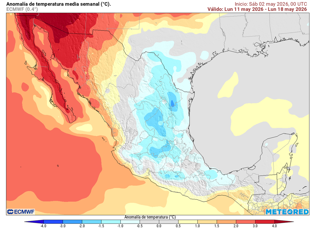 Estados del noreste, occidente, centro y oriente tendrán menos calor y hasta más frescor a mitad de mayo, siendo más caluroso el Pacífico, noroeste y sureste.