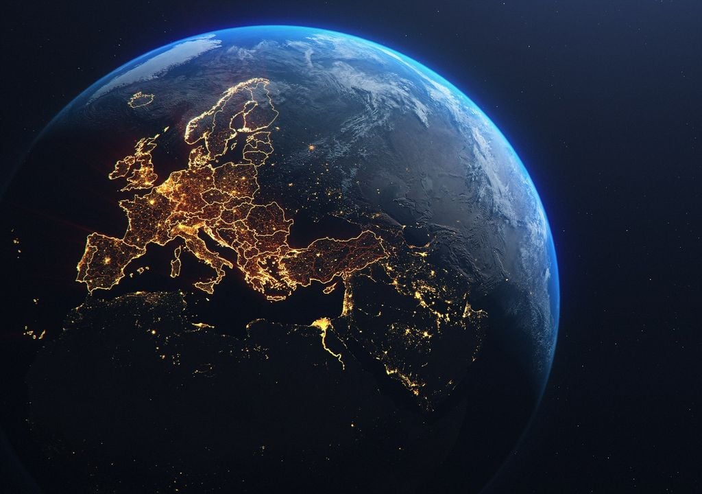 Europa vista desde el espacio; planeta Tierra Europa vista desde el espacio; planeta Tierra