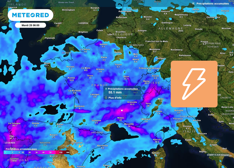 De forts orages attendus ce lundi en France, 9 d&eacute;partements en vigilance orange pour des ph&eacute;nom&egrave;nes violents