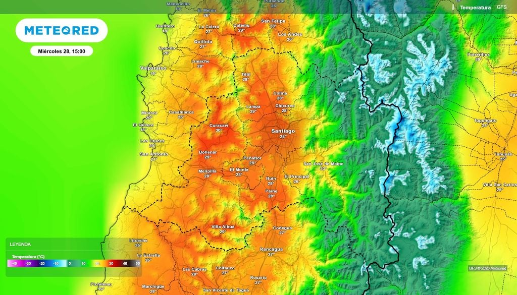 temperaturas (GFS) El modelo GFS estima temperaturas superiores a las previstas por nuestro modelo de referencia.