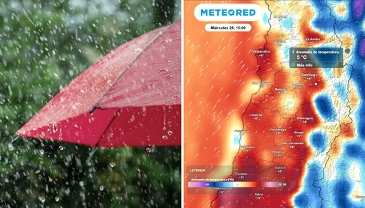 De la lluvia al calor en la RM: un marcado contraste t&eacute;rmico dejar&aacute; chubascos este lunes y m&aacute;ximas de hasta 27 &deg;C