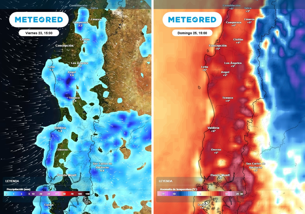 Temperaturas de 25 °C para este fin de semana en Chile centro-sur El cambio del tiempo será radical en Chile centro-sur durante el fin de semana.