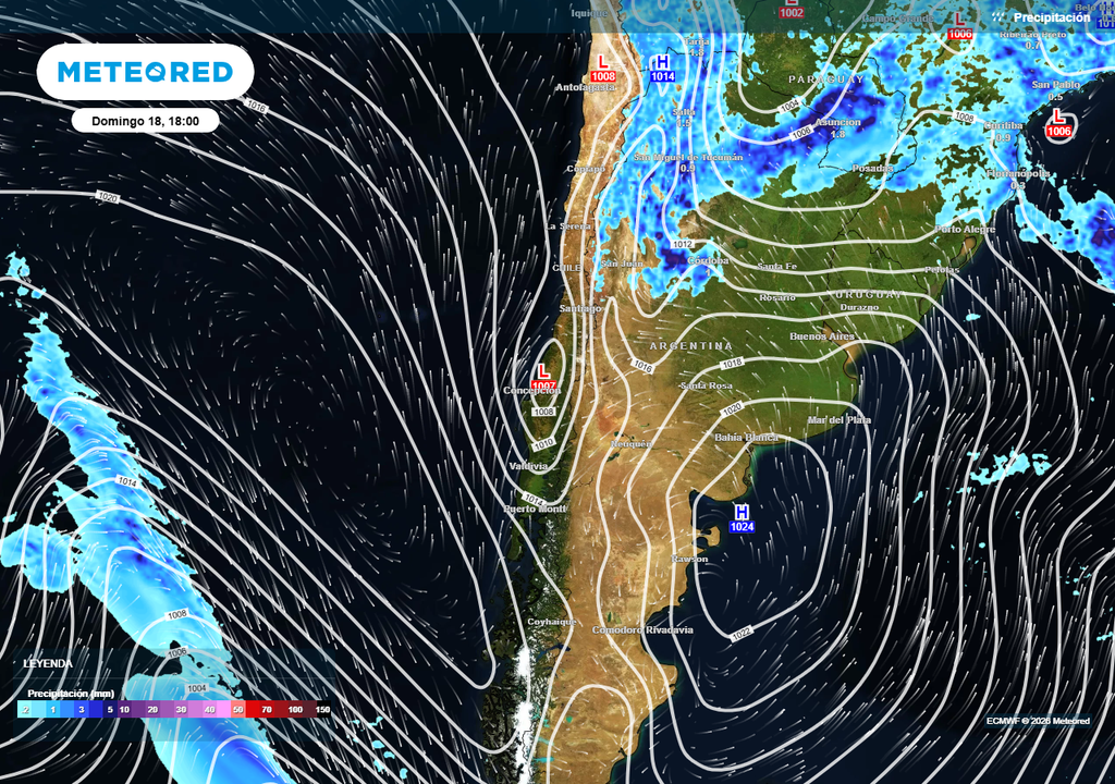 Pronóstico fin de semana en Chile centro sur, Meteored La vaguada costera potenciará la ocurrencia de viento Puelche en la zona centro sur de Chile durante este fin de semana.
