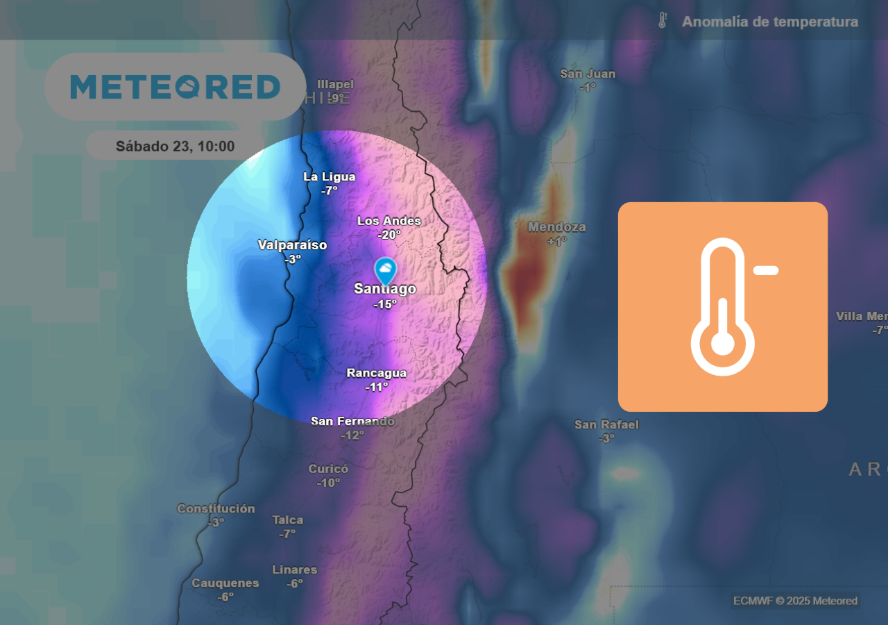 Temperaturas muy bajas llegarán a Santiago durante este sábado, los termómetros alcanzarán hasta los -9 °C en precordillera.