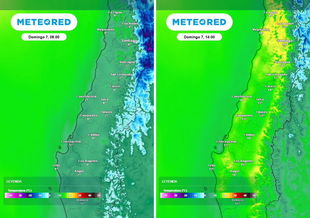 El domingo se caracterizará por una mañana fría, pero tardes calidas en los valles centrales y precordillera.