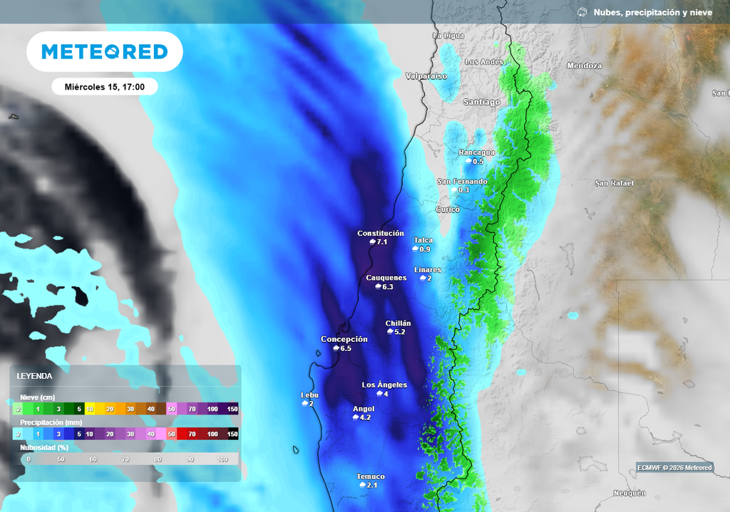 Se esperan pulsos intensos de lluvias con el avance del sistema frontal.