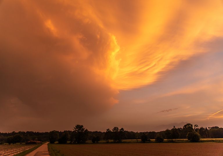 Céu alaranjado. Céu alaranjado.
