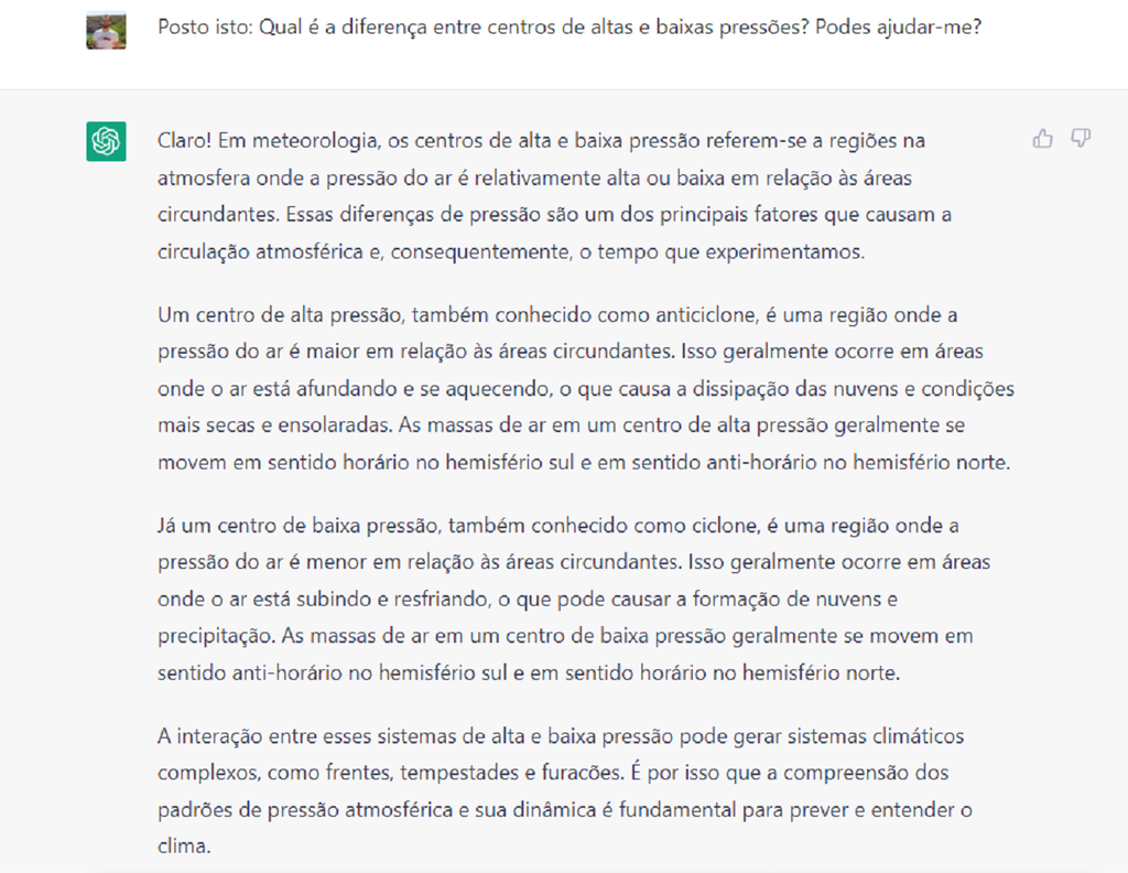 ChatGPT; climatologia; meteorologia