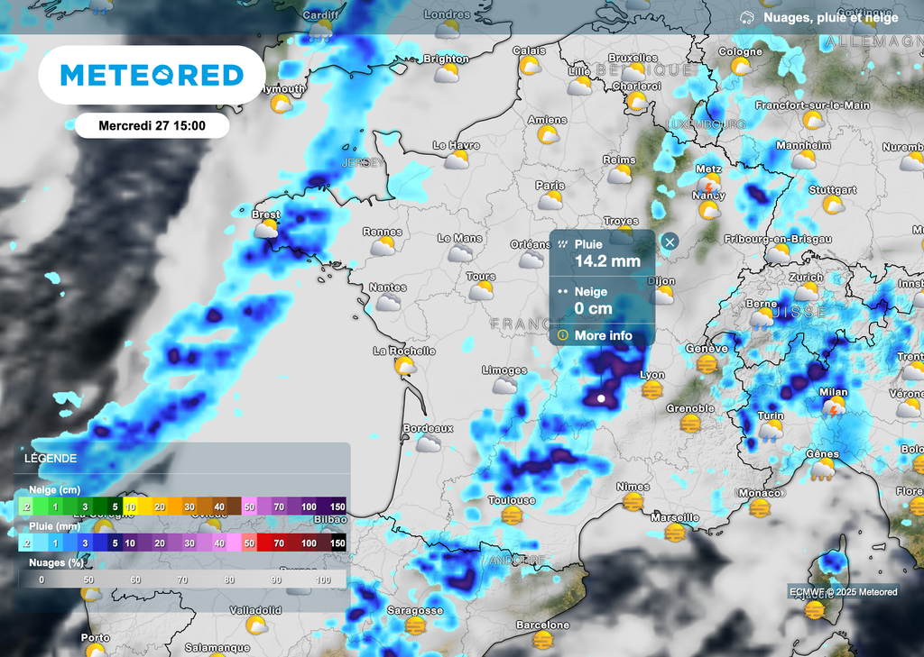 Des orages parfois violents attendus ce mercredi 27 août.