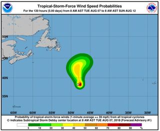 Debby se forma en el Atlántico