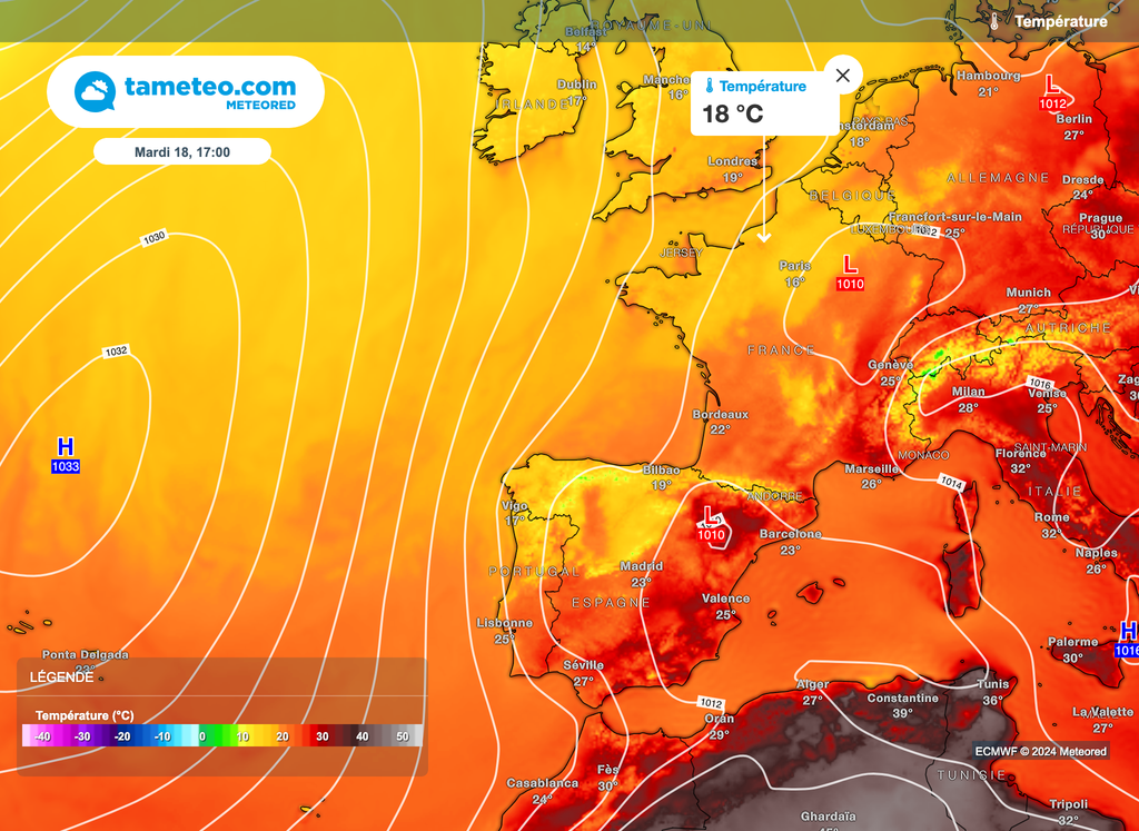 De l'air plus frais persistera en direction du nord-ouest mardi. La chaleur durera à l'est et au sud-est. De l'air plus frais persistera en direction du nord-ouest mardi. La chaleur durera à l'est et au sud-est.
