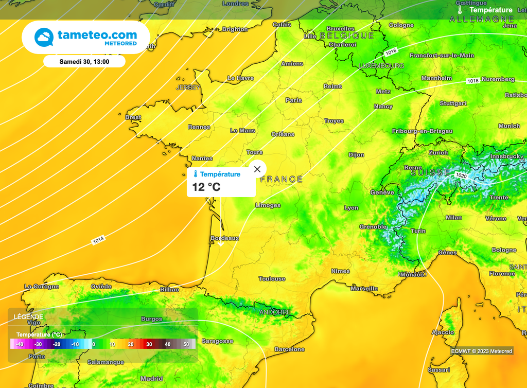 Douceur océanique gagnant tout l'hexagone.