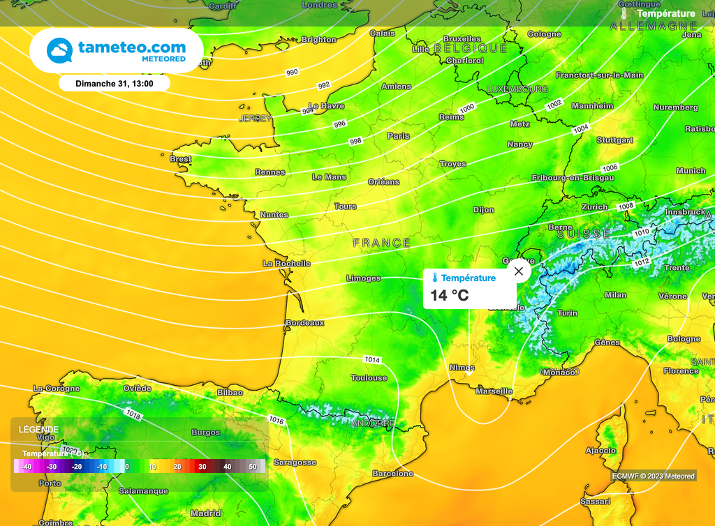 Légèrement moins doux dimanche au prix d'un temps plus agité.