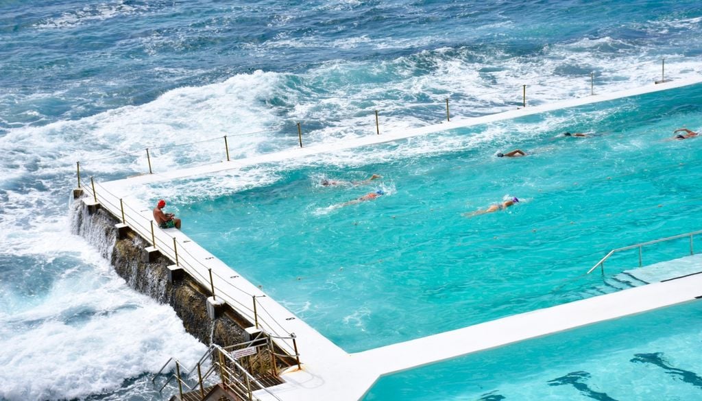 Immersion aquatique à la piscine Bondi Icebergs. Immersion aquatique à la piscine Bondi Icebergs.