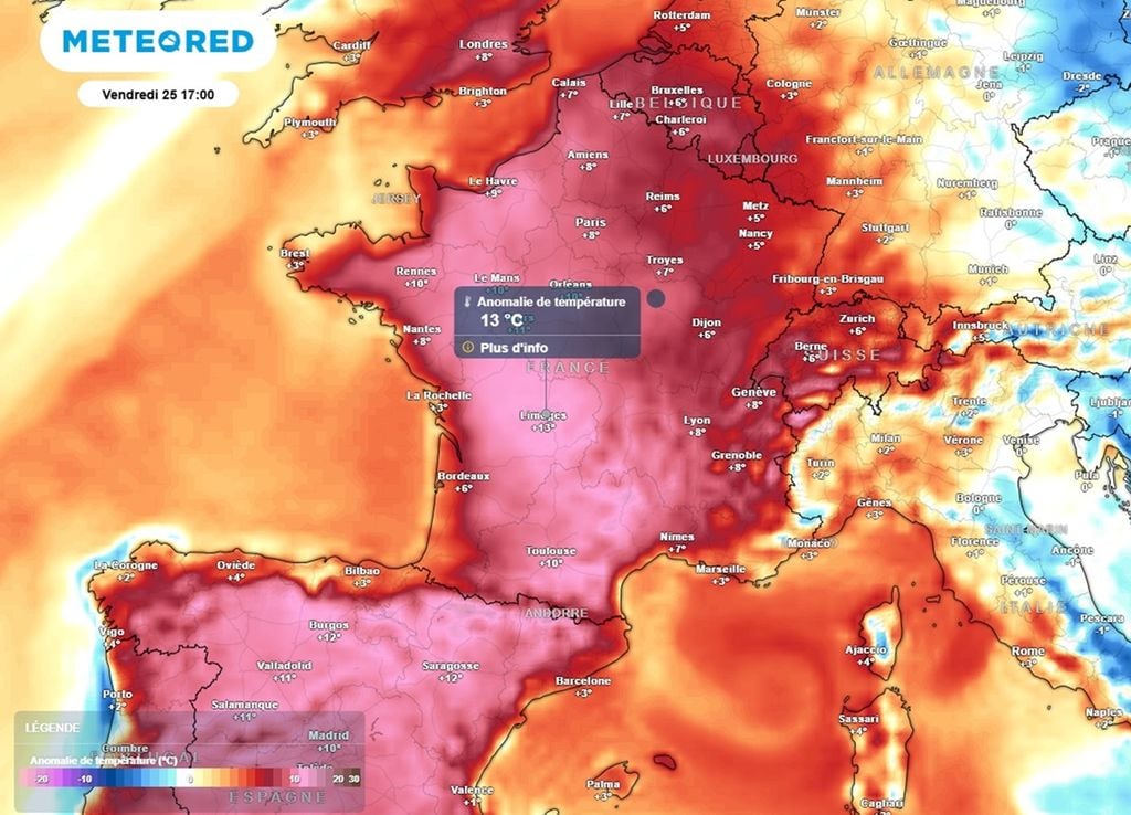 En cette fin de semaine, les maximales seront souvent situées plus de 10°C au-dessus des normales l'après-midi. En cette fin de semaine, les maximales seront souvent situées plus de 10°C au-dessus des normales l'après-midi.