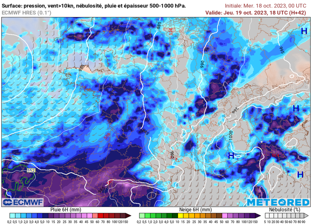Les averses seront très courantes pour jeudi. Une activité plus forte est envisagée sur le Sud-Ouest.