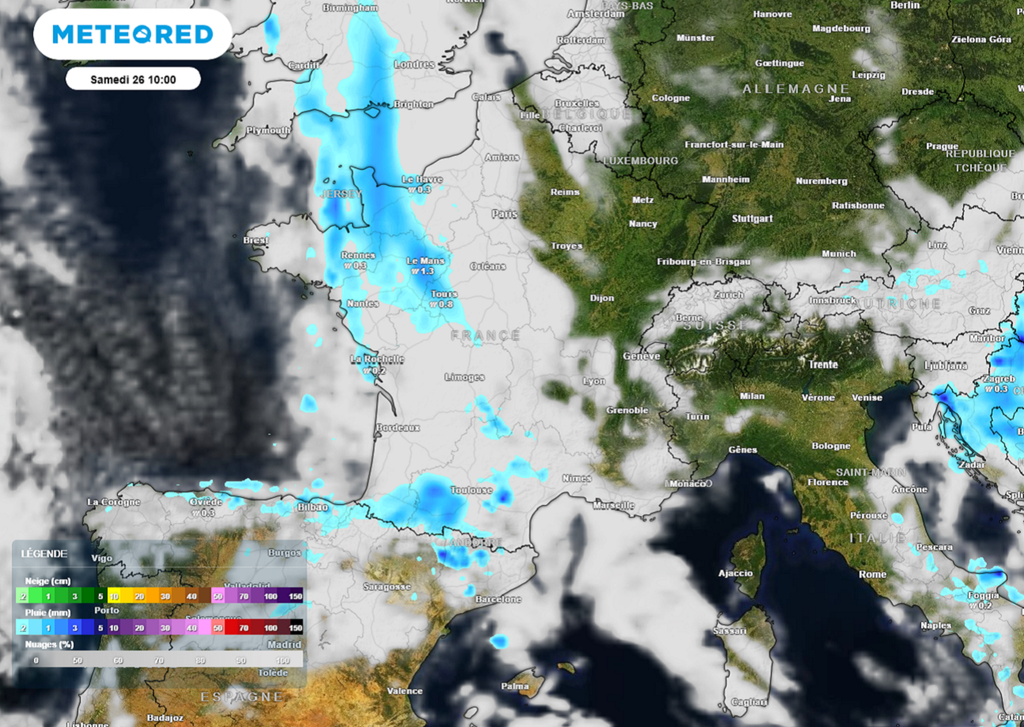 La dégradation s'étirera samedi matin du Cotentin jusqu'aux Pyrénées. La dégradation s'étirera samedi matin du Cotentin jusqu'aux Pyrénées.
