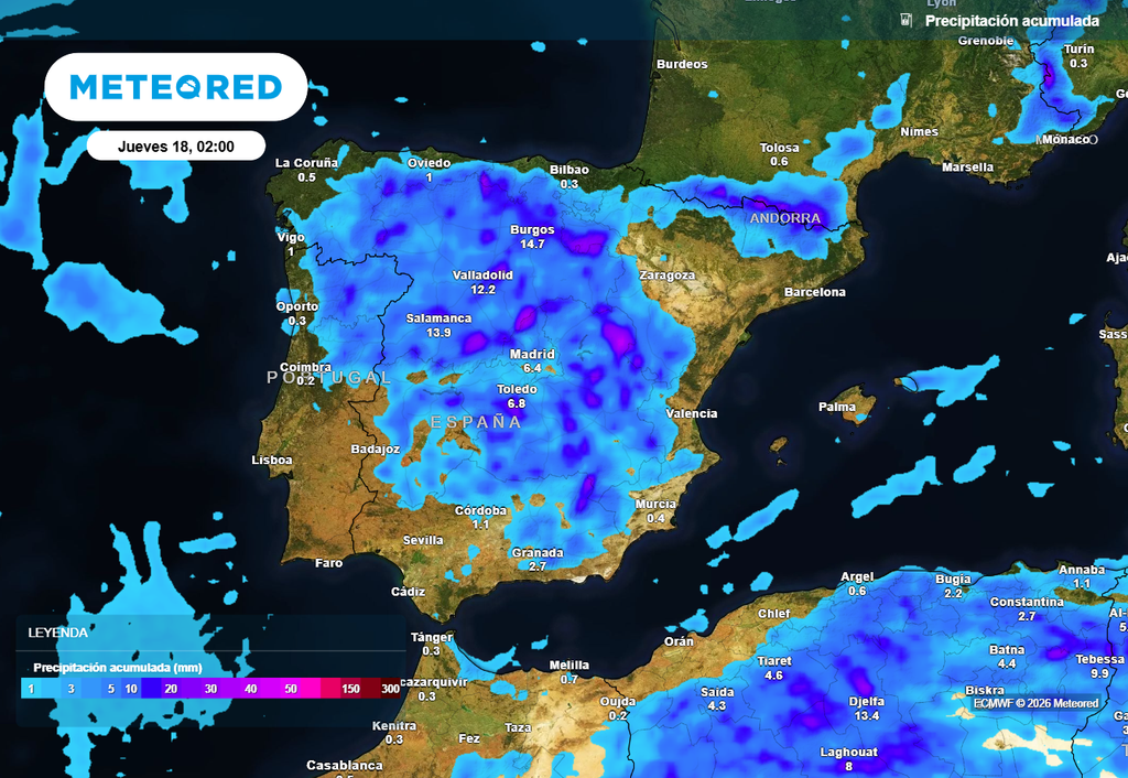 Las tormentas se extenderán por amplias zonas del interior peninsular durante los próximos días.