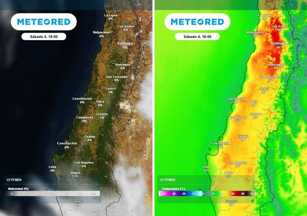 Cielos mayormente despejados dominarán la zona central durante el sábado, favoreciendo un nuevo aumento de las temperaturas, especialmente en sectores interiores.