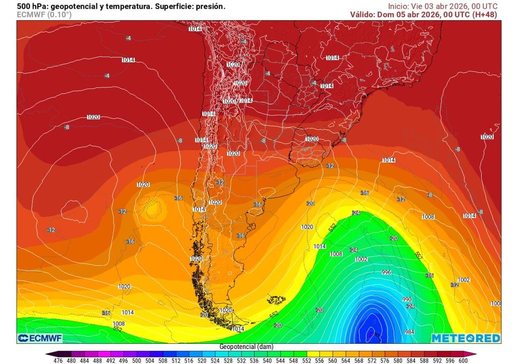 La baja segregada en altura será la responsable del “giro” del domingo, con aire frío que traerá un descenso de temperaturas y mayor nubosidad.