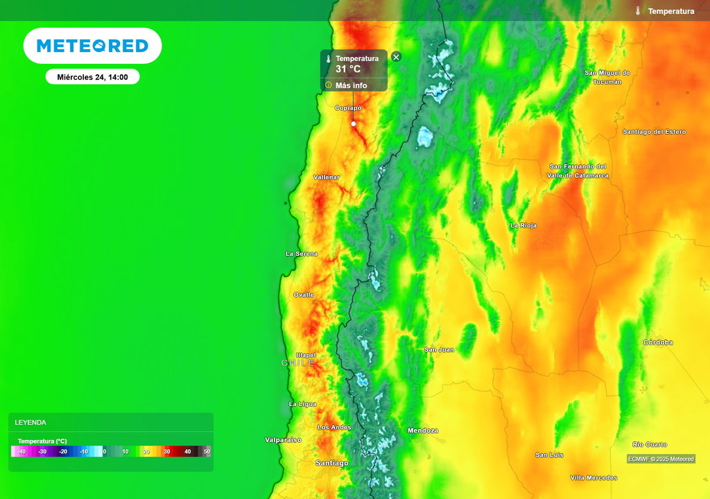 Mapa de temperaturas.