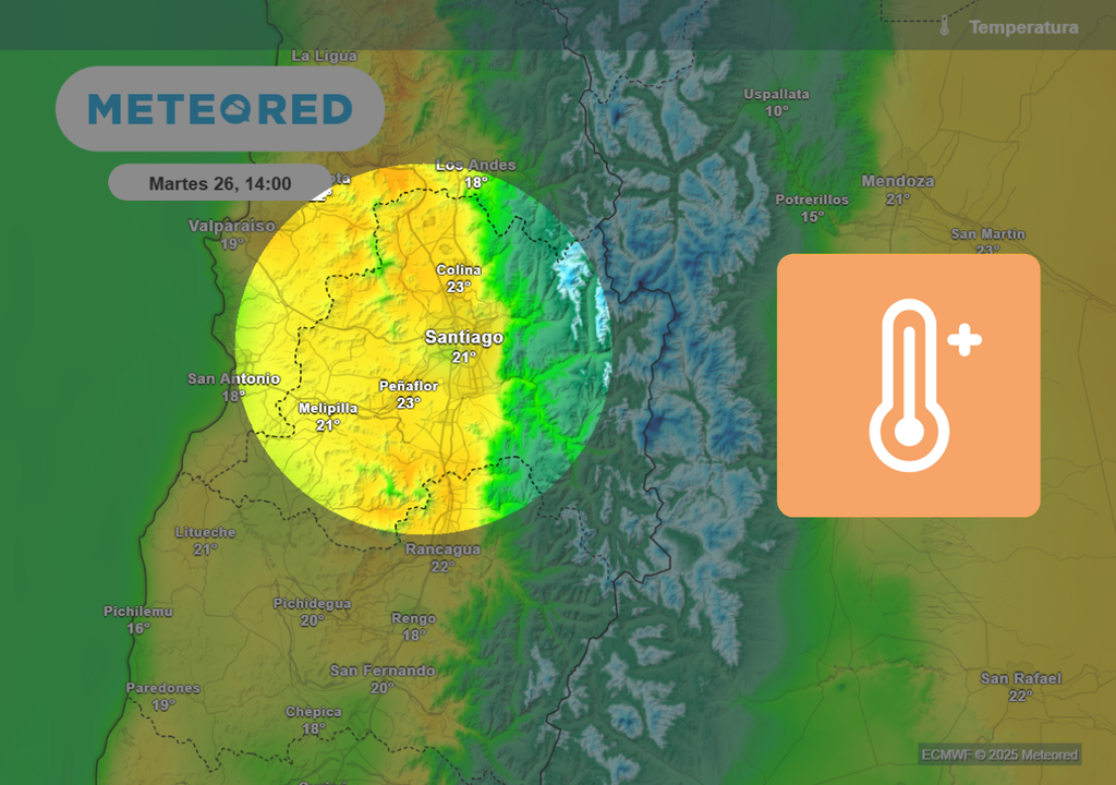 Luego del intenso frío Santiago volverá a los valores sobre 20 °C debido al impacto de una dorsal cálida.
