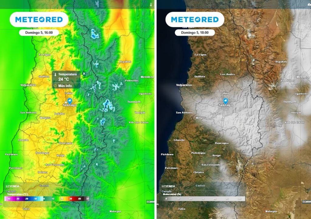 mapas de temperatura y nubosidad Este domingo tendremos un ambiente más otoñal en la capital, con un marcado descenso térmico e incremento nuboso.