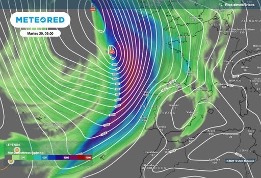 Del tr&oacute;pico a Galicia: un r&iacute;o atmosf&eacute;rico procedente de Fay alimentar&aacute; las lluvias entre ma&ntilde;ana y el mi&eacute;rcoles