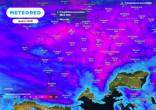 Demain, un front froid traversera la France, avec des cumuls pouvant atteindre jusqu'à 50 l/m². Quelles zones touchées ?