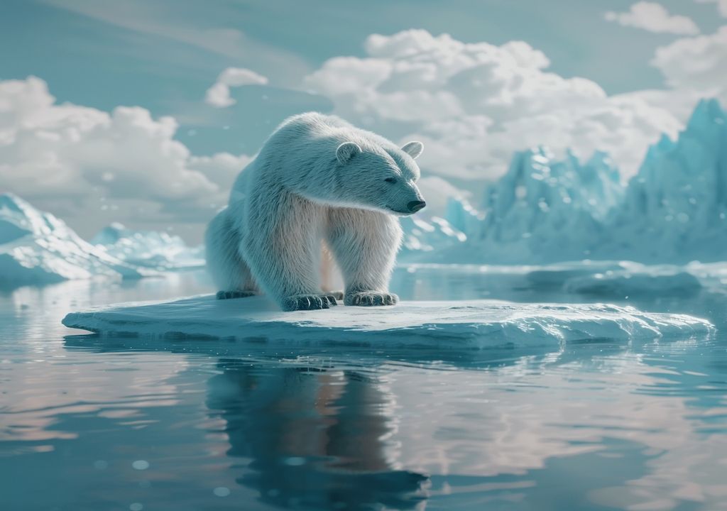 Eisbär, schmelzendes Eis, Polarschmelze