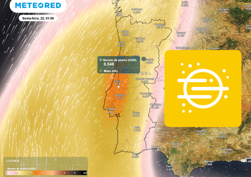 Dentro de algumas horas, uma l&iacute;ngua de poeiras do Saara ser&aacute; lan&ccedil;ada em dire&ccedil;&atilde;o a Portugal Continental