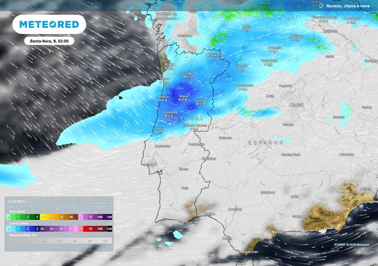 IPMA refor&ccedil;a e estende aviso de frio em 9 distritos; ap&oacute;s o frio polar, a chuva volta a Portugal
