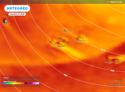 Depress&atilde;o atinge os A&ccedil;ores com pico entre ter&ccedil;a e quarta: vento forte e ondas at&eacute; 10 metros