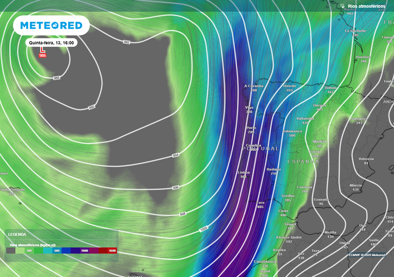 Depressão Claudia chega de rompão na quarta, 12 de novembro: Portugal e Madeira serão bastante afetados pela chuva forte