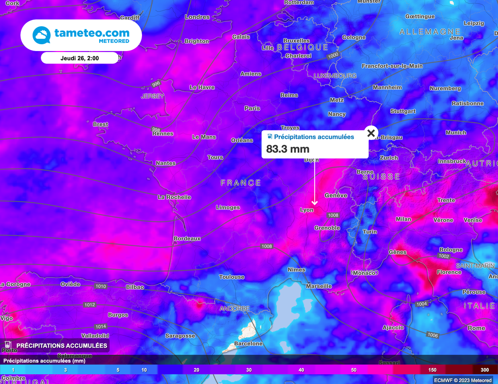 En la segunda mitad de la semana las acumulaciones de lluvia volverán a ser bastante importantes, después de una semana ya muy lluviosa.