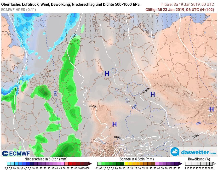 Schneefall im Westen